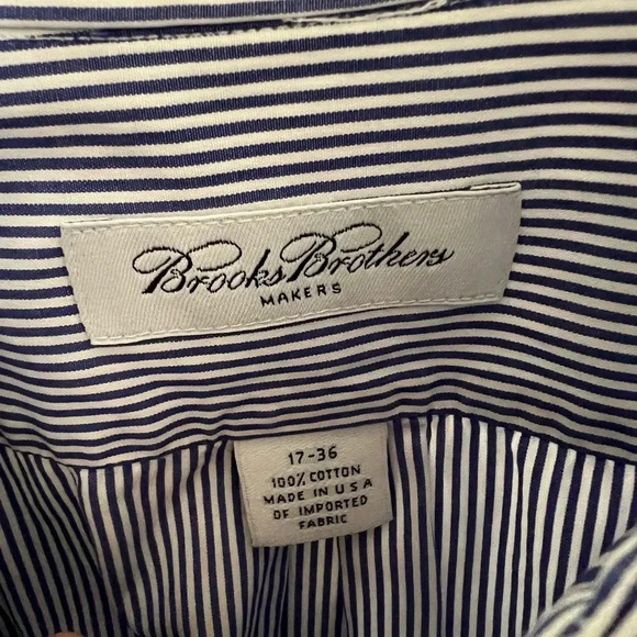 Brooks Brothers Men’s Blue/White striped button up - Picture 3 of 3